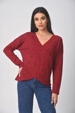 wrap shirt simple red